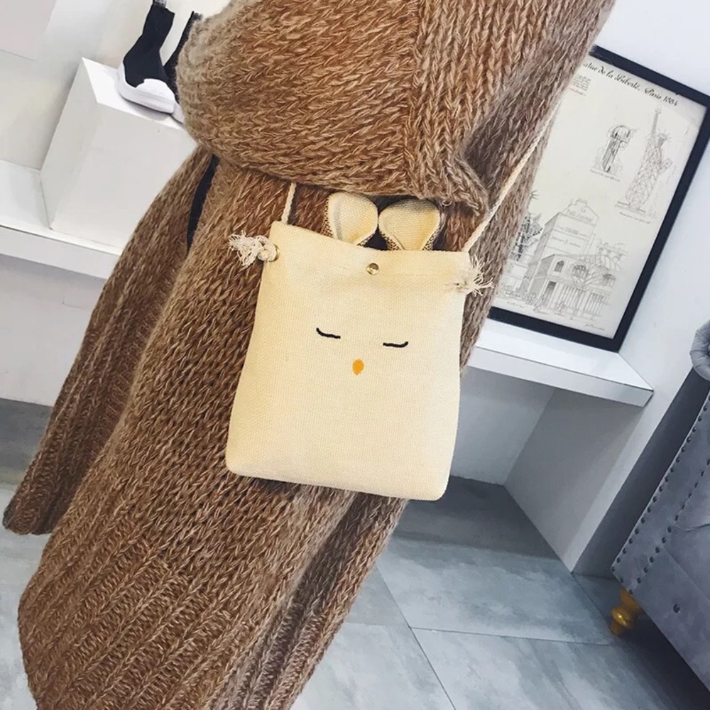 Cute canvas purse handbag kids womens shoulder